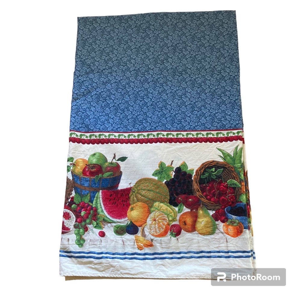 Vtg Daisy Kingdom Tablecloth Finished Panel Summer Bounty #4398 Grandma Kitsch